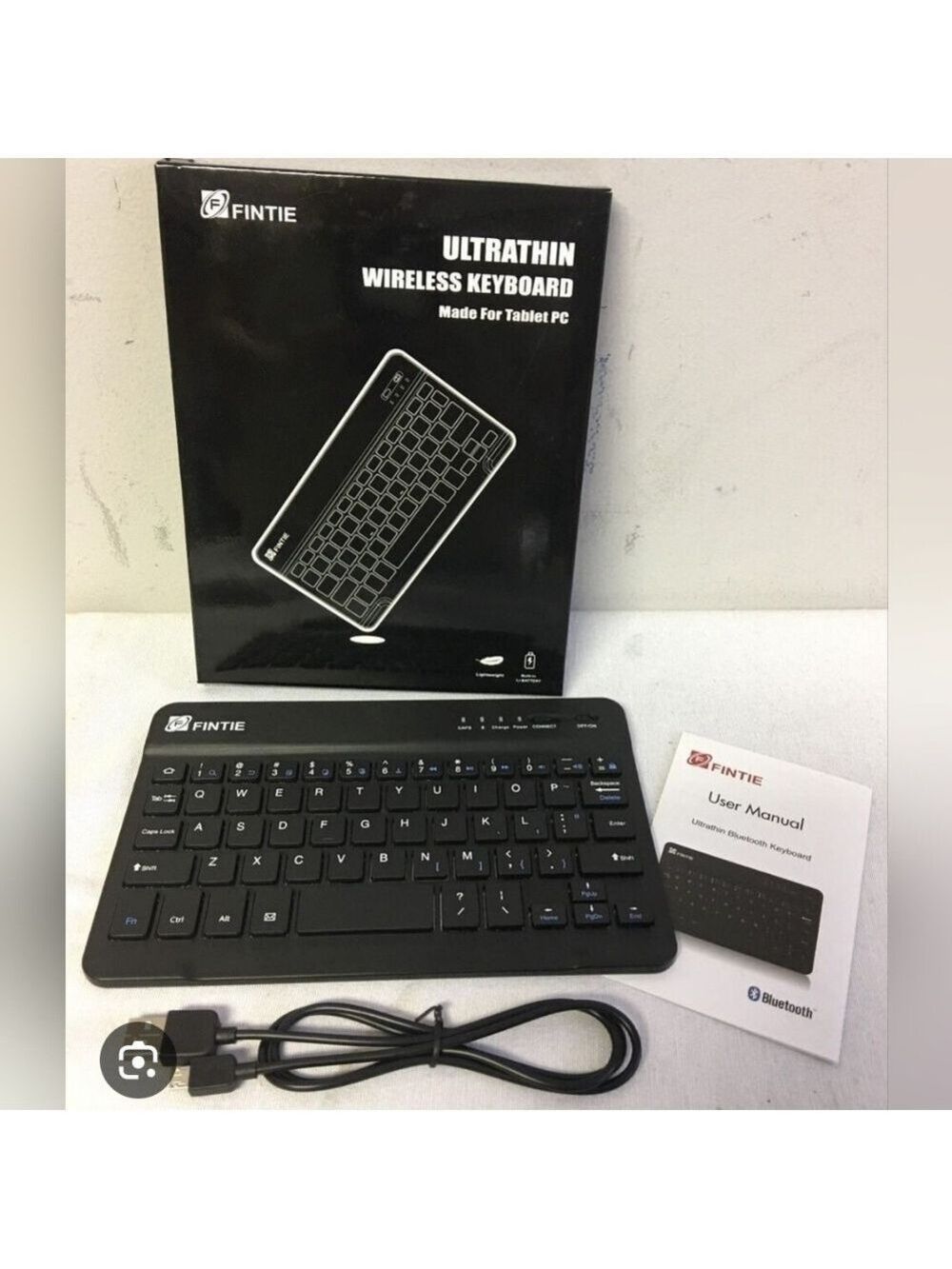 NIB Fintie Eb00041 Ultrathin Wireless Bluetooth Keyboard 4mm 7-inch Black